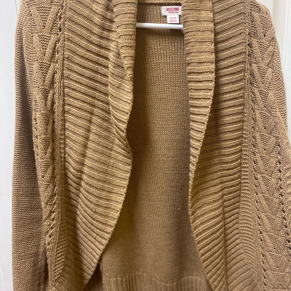 Massimo Black and Tan Cardigan Sweaters Shawl Collar - Picture 5 of 10